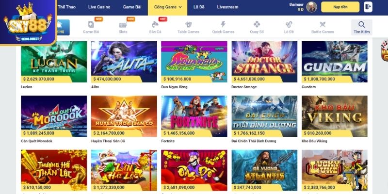 Giới thiệu khái quát về sảnh game nổ hũ Nổ hũ trực tuyến SKY88